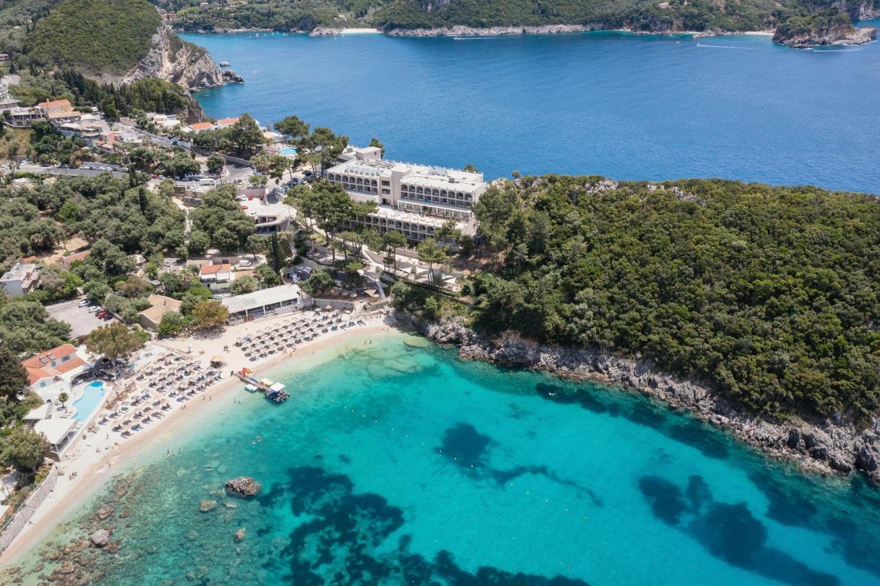 Akrotiri Beach Resort Hotel Paleokastritsa Exterior foto Aerial view of the bay