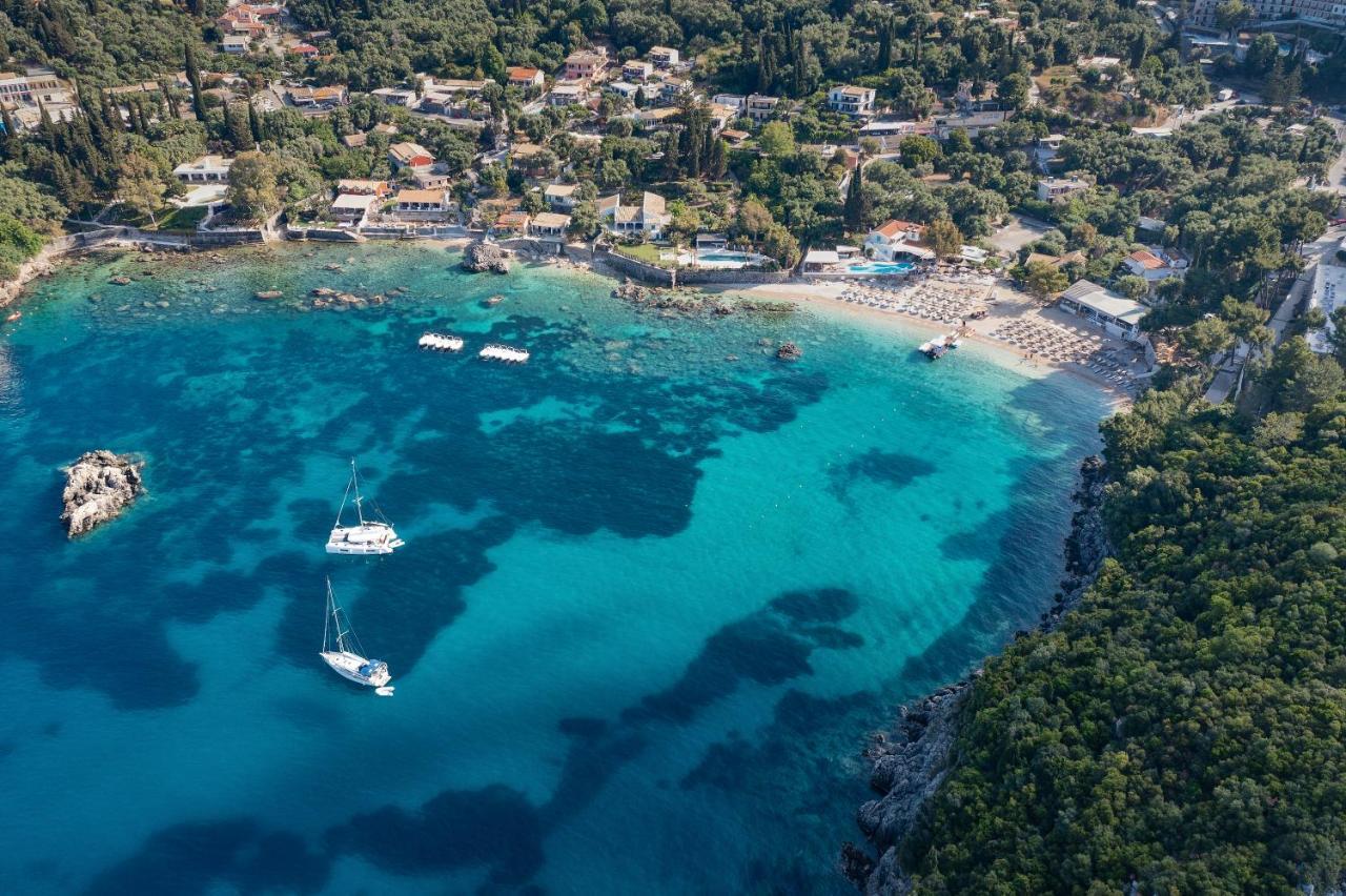 Akrotiri Beach Resort Hotel Paleokastritsa Exterior foto Aerial view of the bay