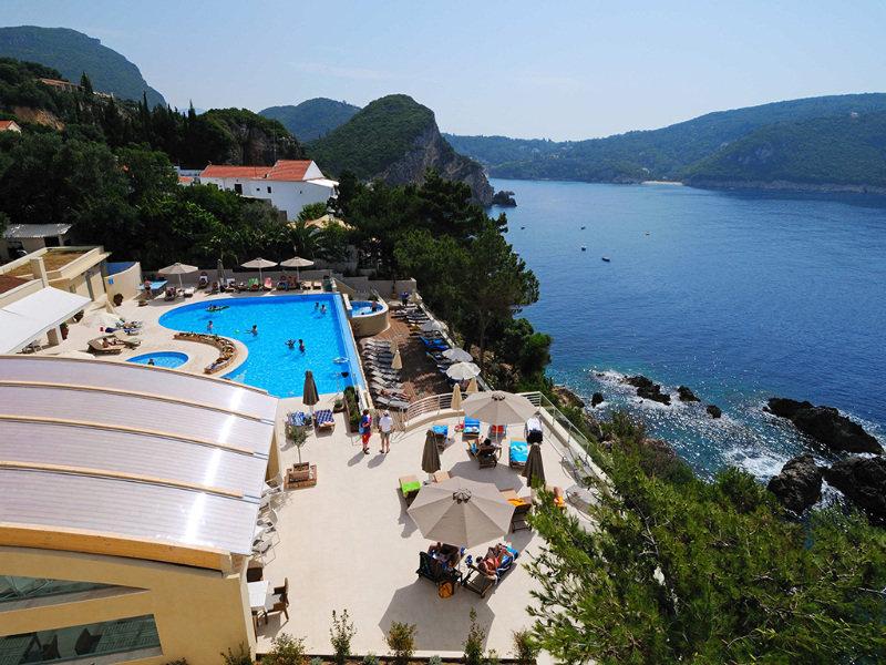Akrotiri Beach Resort Hotel Paleokastritsa Exterior foto View of the resort